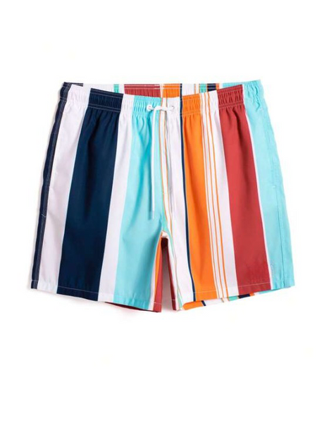 Colorful Striped Swim Shorts