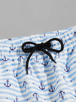 Anchor Print Drawstring Swim Shorts