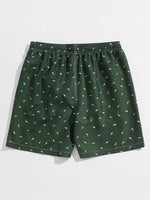 Allover Shark Print Pocket Swim Shorts