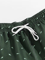 Allover Shark Print Pocket Swim Shorts