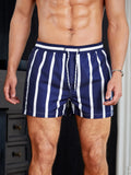 Printed Stripes Beach Shorts