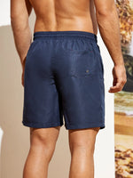 Plain Waist Swim Trunks With Pocket