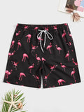 Flamingo Print Swim Trunks