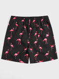 Flamingo Print Swim Trunks