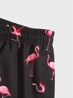 Flamingo Print Swim Trunks