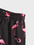 Flamingo Print Swim Trunks