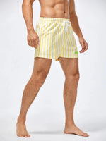 Striped Patched Drawstring Swim Shorts