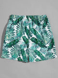 Dual Tone Print Swim Trunks