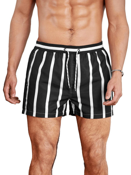 Printed Stripes Beach Shorts