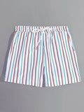 Striped Drawstring Versatile Shorts