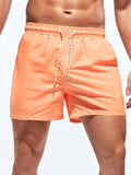 Drawstring Pocket Non Stretch Swim Trunks