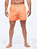 Drawstring Pocket Non Stretch Swim Trunks