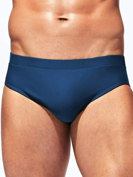 Solid Colored Plain Fabric Swim Brief