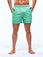 Drawstring Pocket Non Stretch Swim Trunks