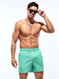 Drawstring Pocket Non Stretch Swim Trunks