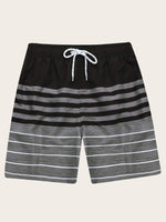 Striped Print Beach Shorts