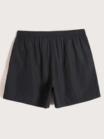 Drawstring Waist Non Stretch Swim Trunks