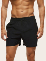 Drawstring Waist Swim Trunks