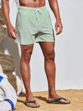 Vertical Striped Drawstring Swim Shorts