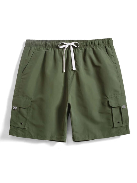 Drawstring Waist Swim Shorts