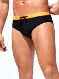 Casual Drawstring Waist Swim Brief