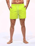 Drawstring Non-Stretch Swim Trunks