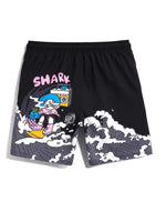 Cartoon And Letter Swim Shorts