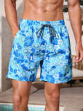 Non Stretch Floral All Over Print Drawstring Shorts