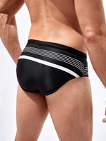 Striped Waist Swim Briefs