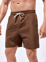 Plain Classic Drawstring Pocket Shorts