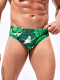 Tropical Floral Pattern Swim Briefs