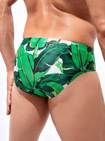 Tropical Floral Pattern Swim Briefs