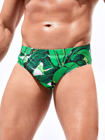 Tropical Floral Pattern Swim Briefs