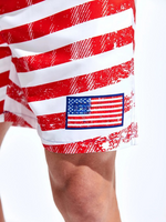 American Flag Print Swim Shorts