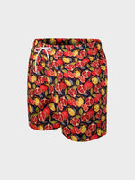 Lemon And Pomegranate Print Swim Trunks