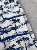 Tropical Print Drawstring Waist Swim Shorts