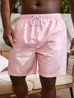 Allover Print Drawstring Swim Trunks