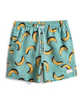 Banana Print Patched Detail Swim Trunks