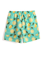 Lemon Print Swim Trunks