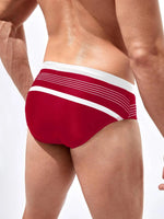 Striped Waist Swim Briefs