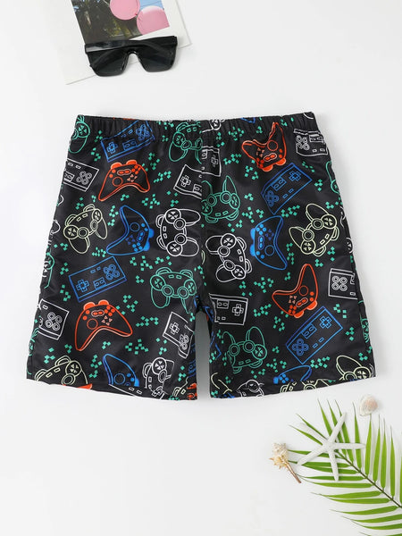 Gamepad Print Swim Shorts