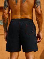 Top Stitching Swim Trunks