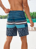 Striped Patched Drawstring Shorts