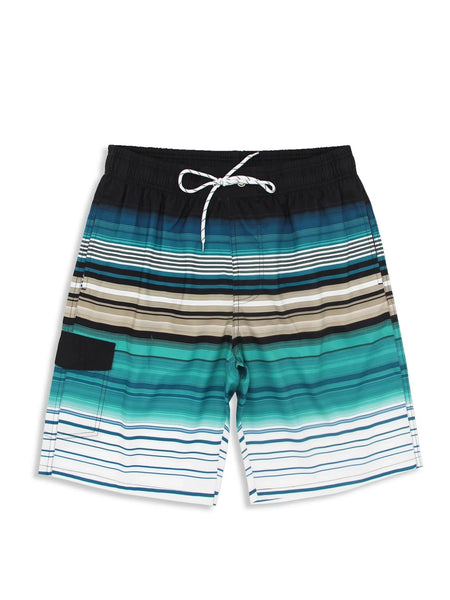 Striped Flap Detail Swim Shorts