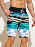 Striped Flap Detail Swim Shorts