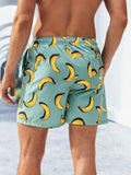 Banana Printed Waist Swim Trunks