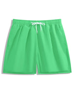 Plain Drawstring Waist Swim Trunks