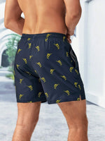 Print Drawstring Trunks With Compression Liner