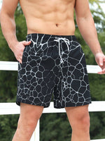 Non Stretch Allover Print Beach Shorts With Pocket