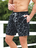 Non Stretch Allover Print Beach Shorts With Pocket